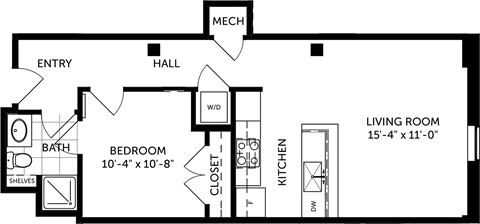 Metal 1 bed- 1 bath 1 level 613 sqft